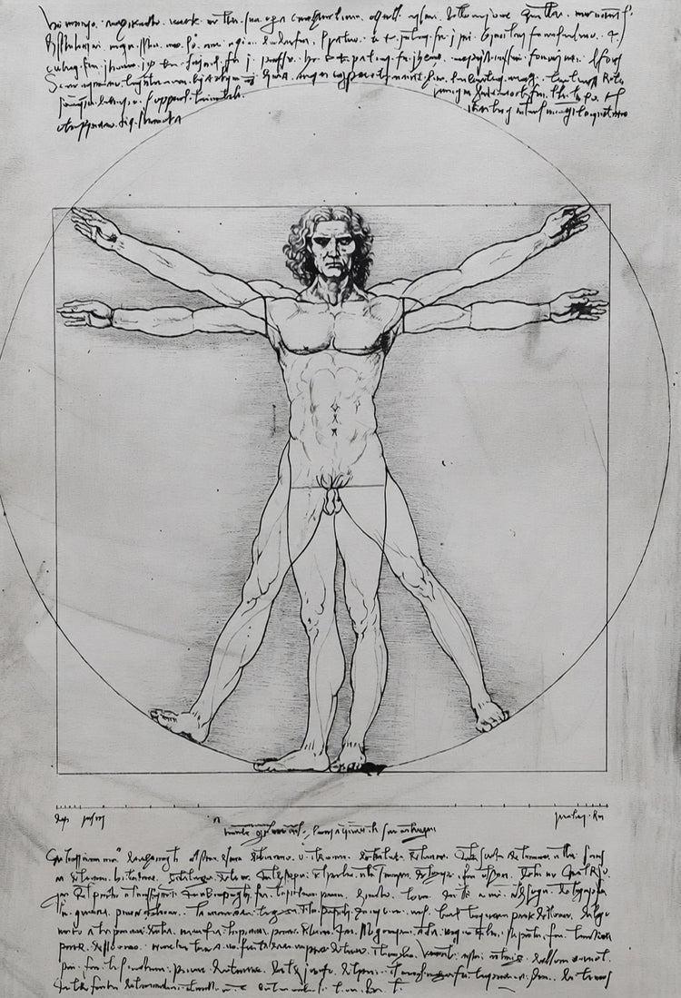 VITRUVIAN MAN, STUDY OF PROPORTIONS, FROM VITRUVIUS’S DE ARCHITECTURA