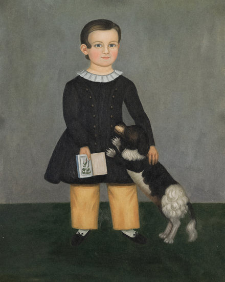 YOUNG BOY WITH DOG