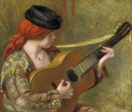 Young Spanish Woman Playing The Guitar by Pierre Auguste Renoir